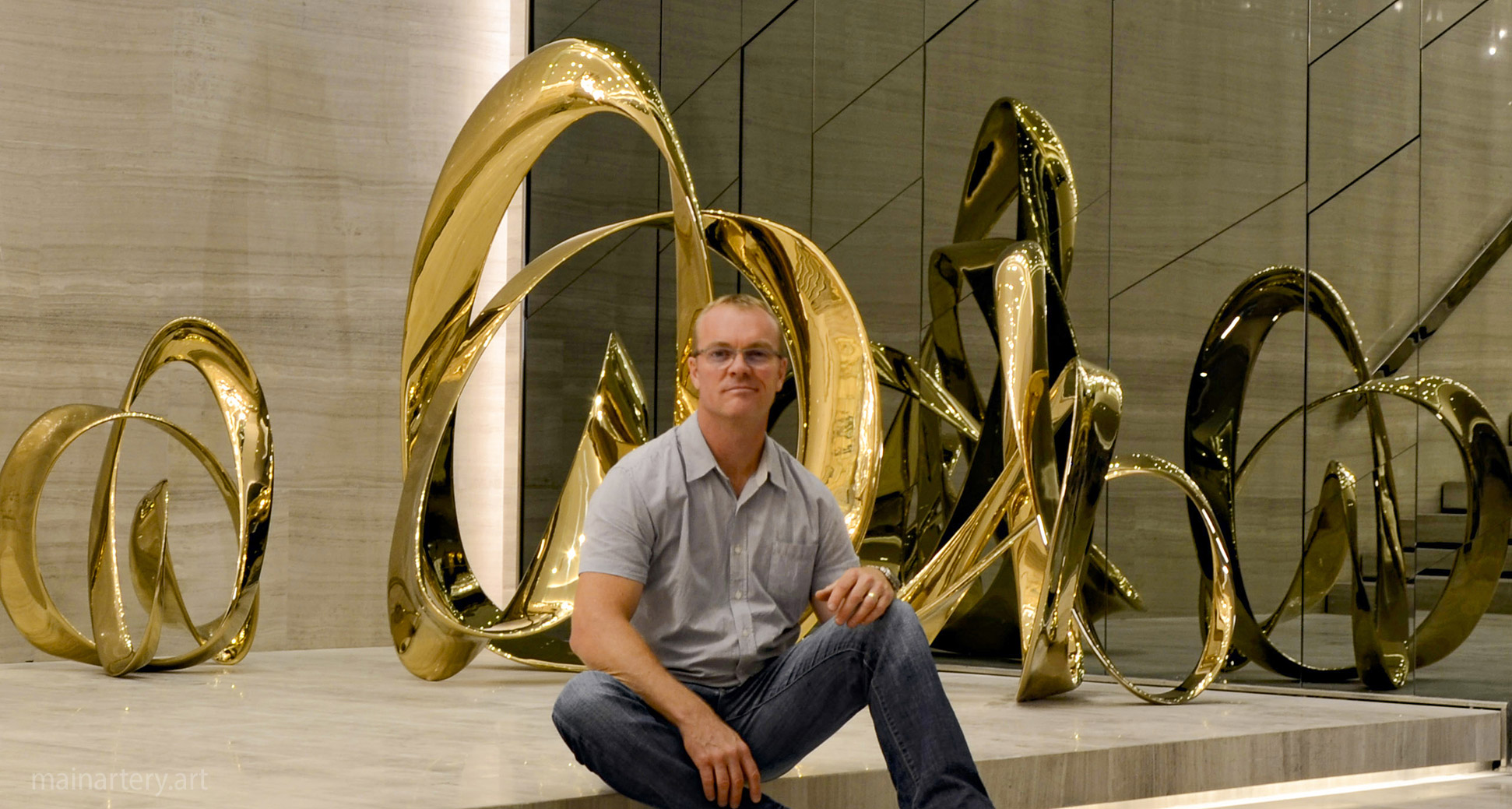 golden titanium abstract sculpture todd stuart image