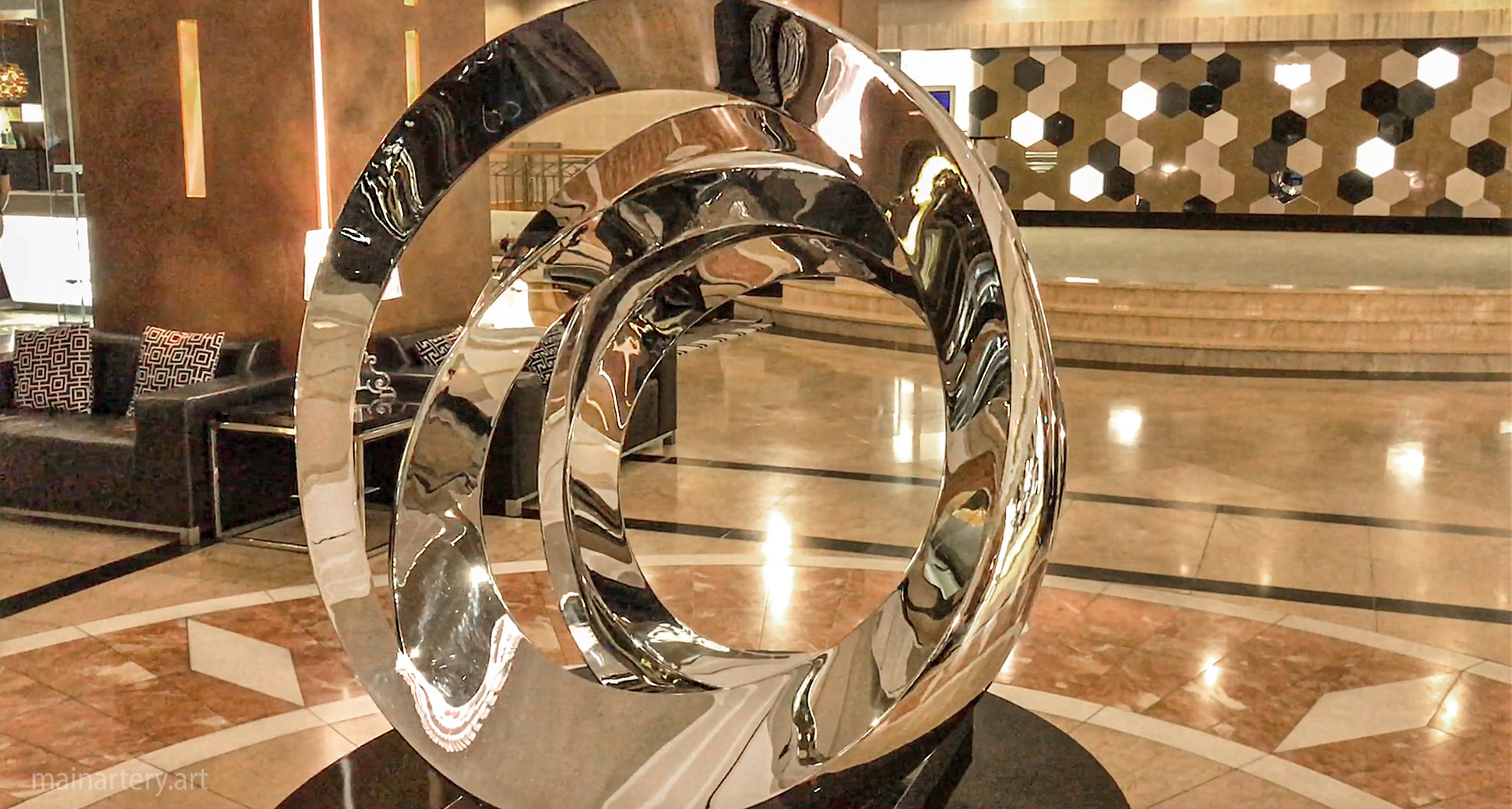 hotel entrance metal organic sculpture image