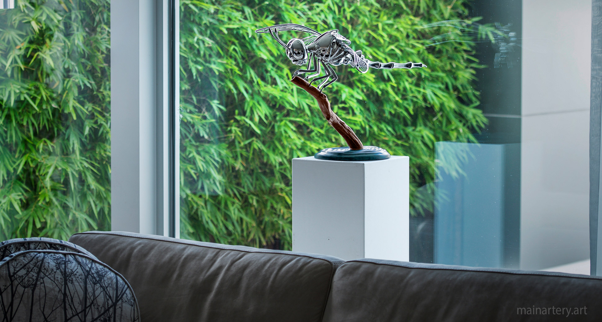 intimate interior sculpture stainless dragonfly image