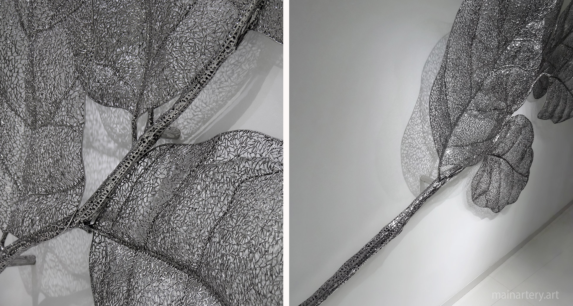 large coffee leaf metal designer wall sculpture image