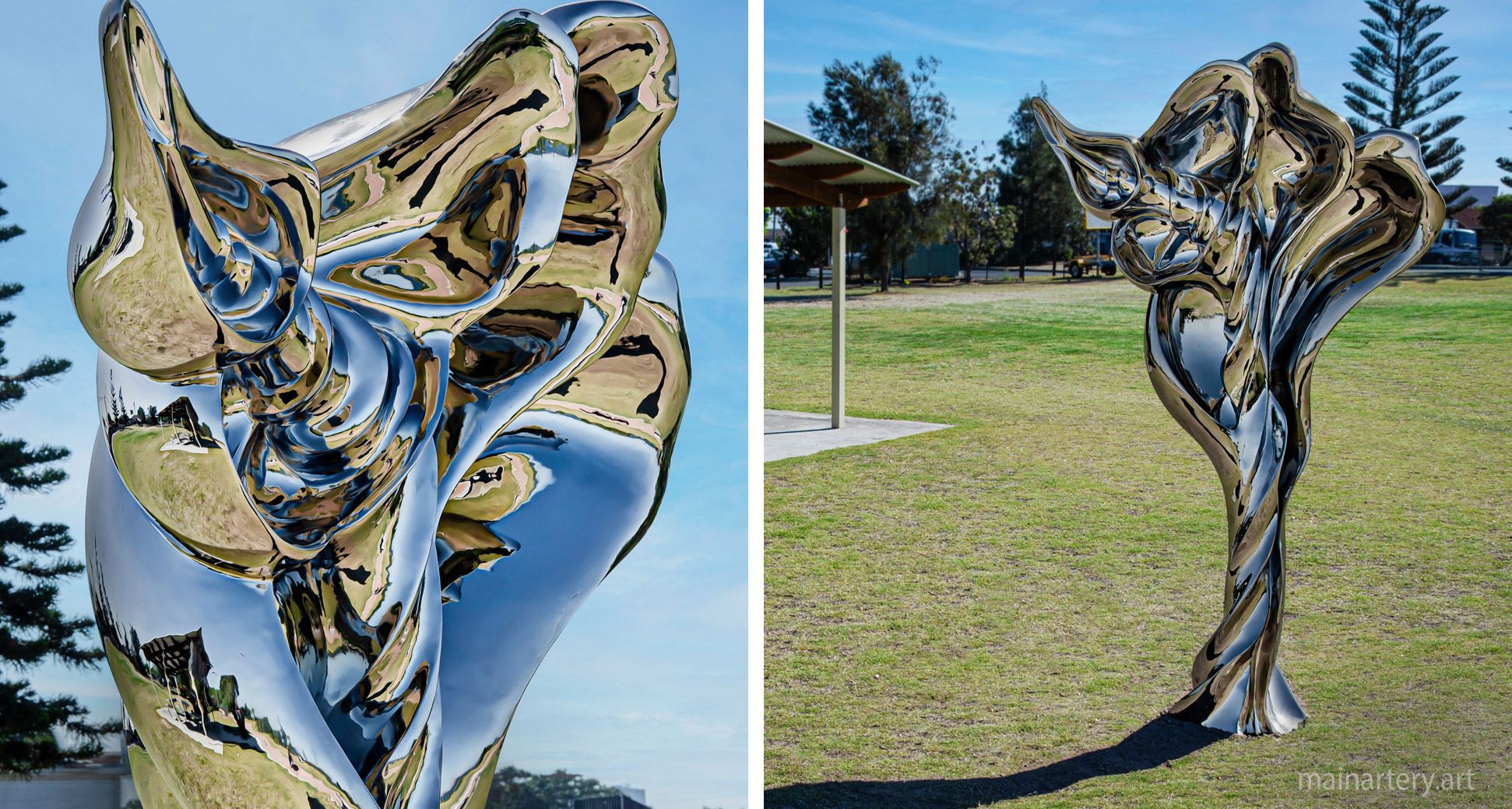 large polished environmental outdoor sculpture image