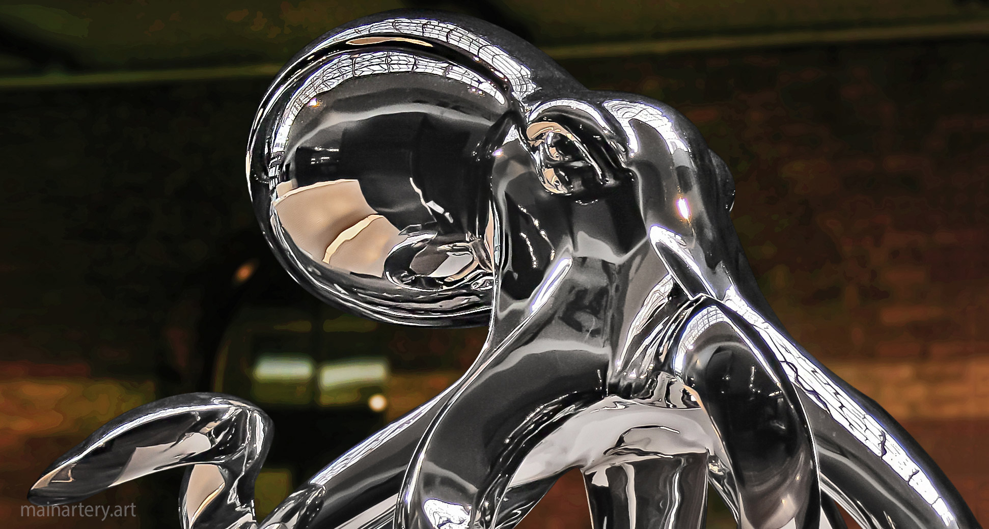 medium stainless steel octopus interior sculpture image