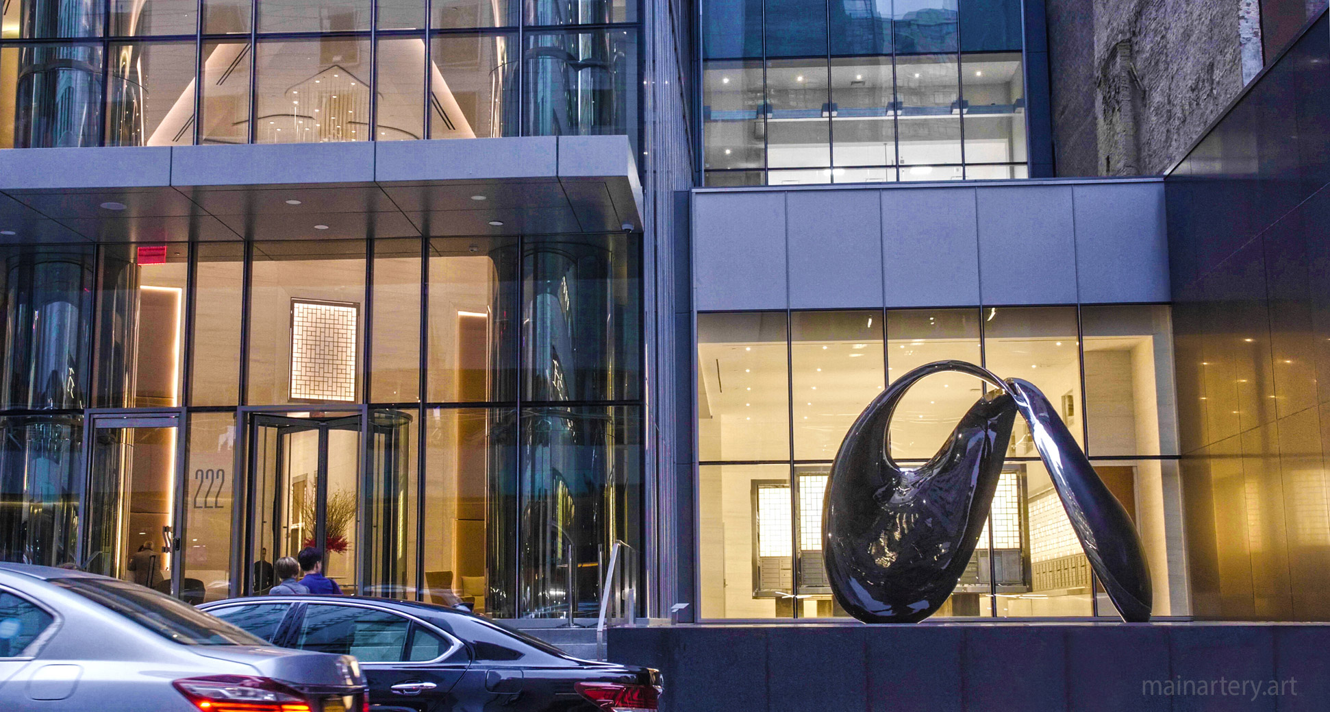 monumental stainless steel new york building facade sculpture image