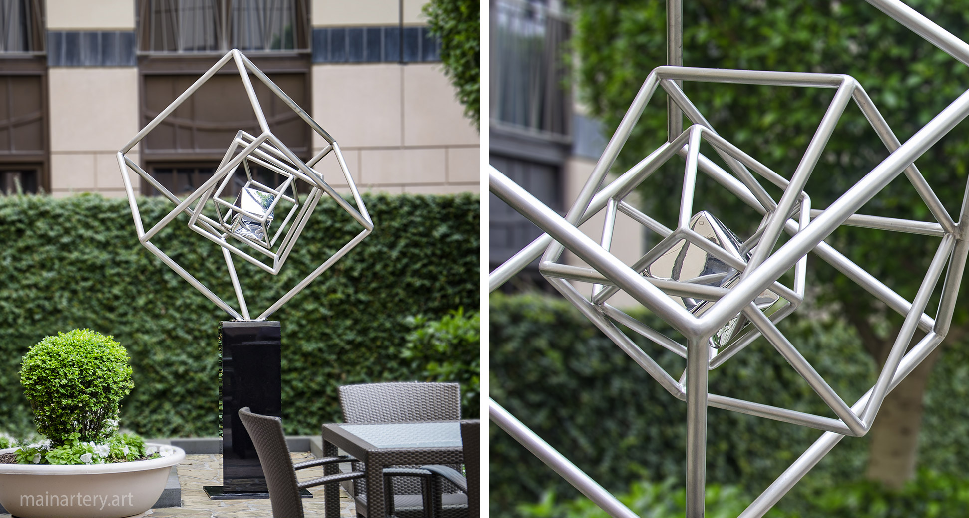 open spaces metal cubist outdoor sculpture image