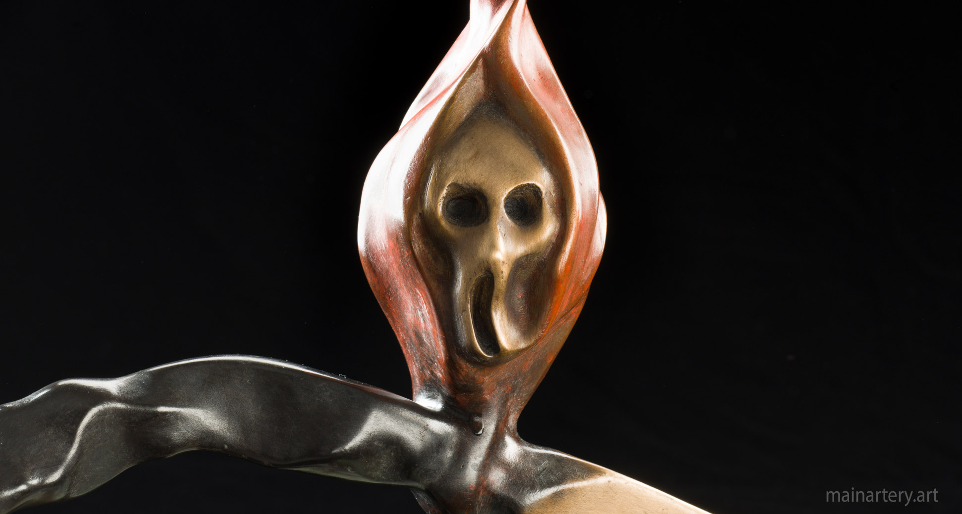 small multi patina death representational sculpture image