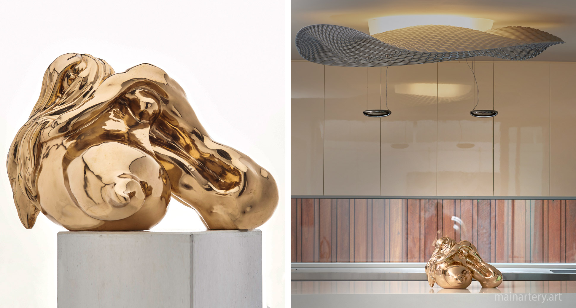 tabletop polished modern nude resurrection sculpture image