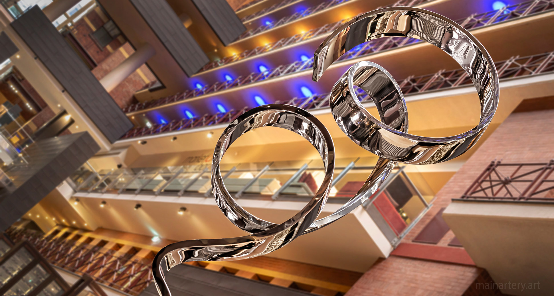 tabletop stainless modern totem sculpture intercontinental image