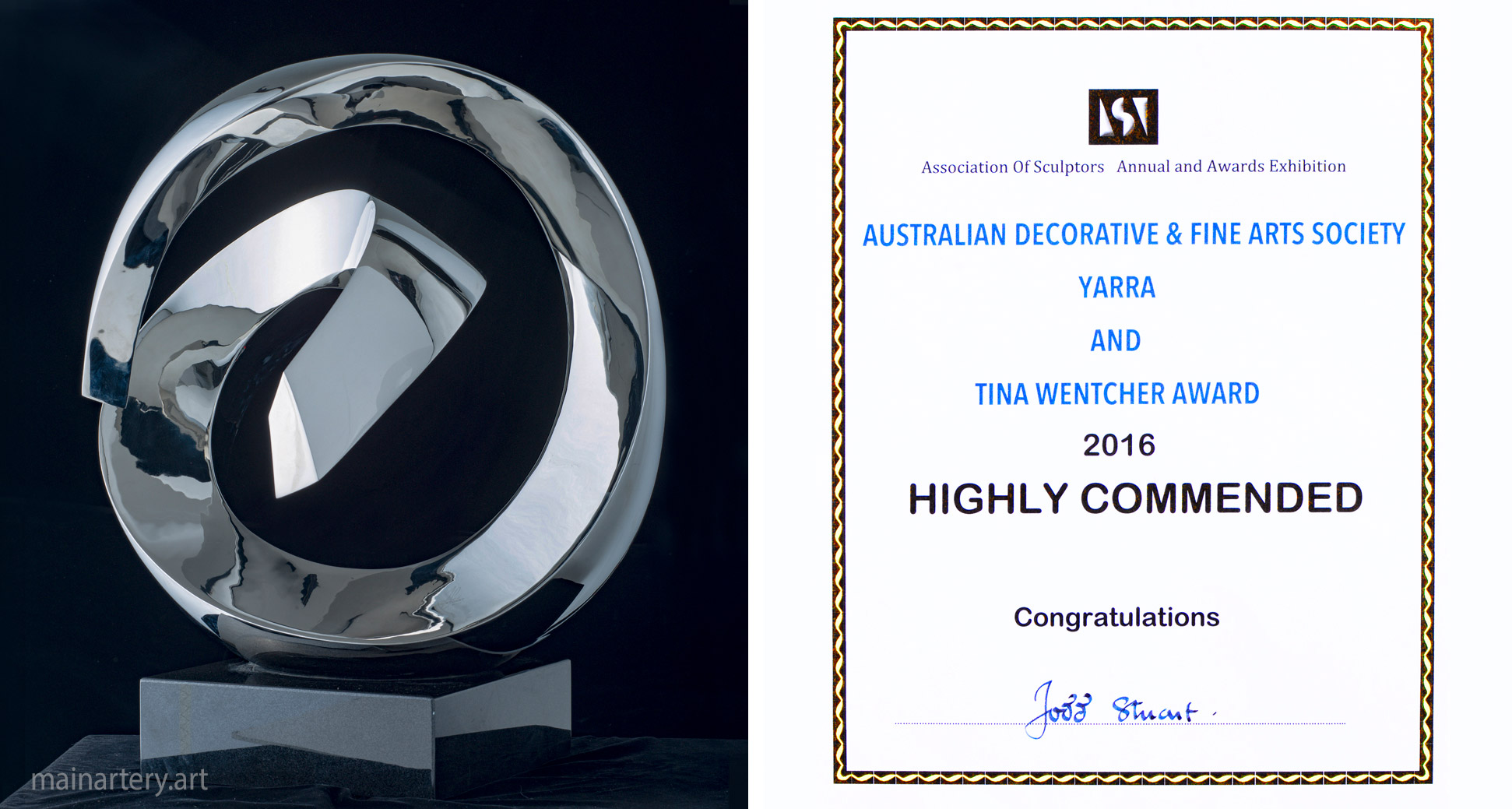 tied award polished abstract sculpture image