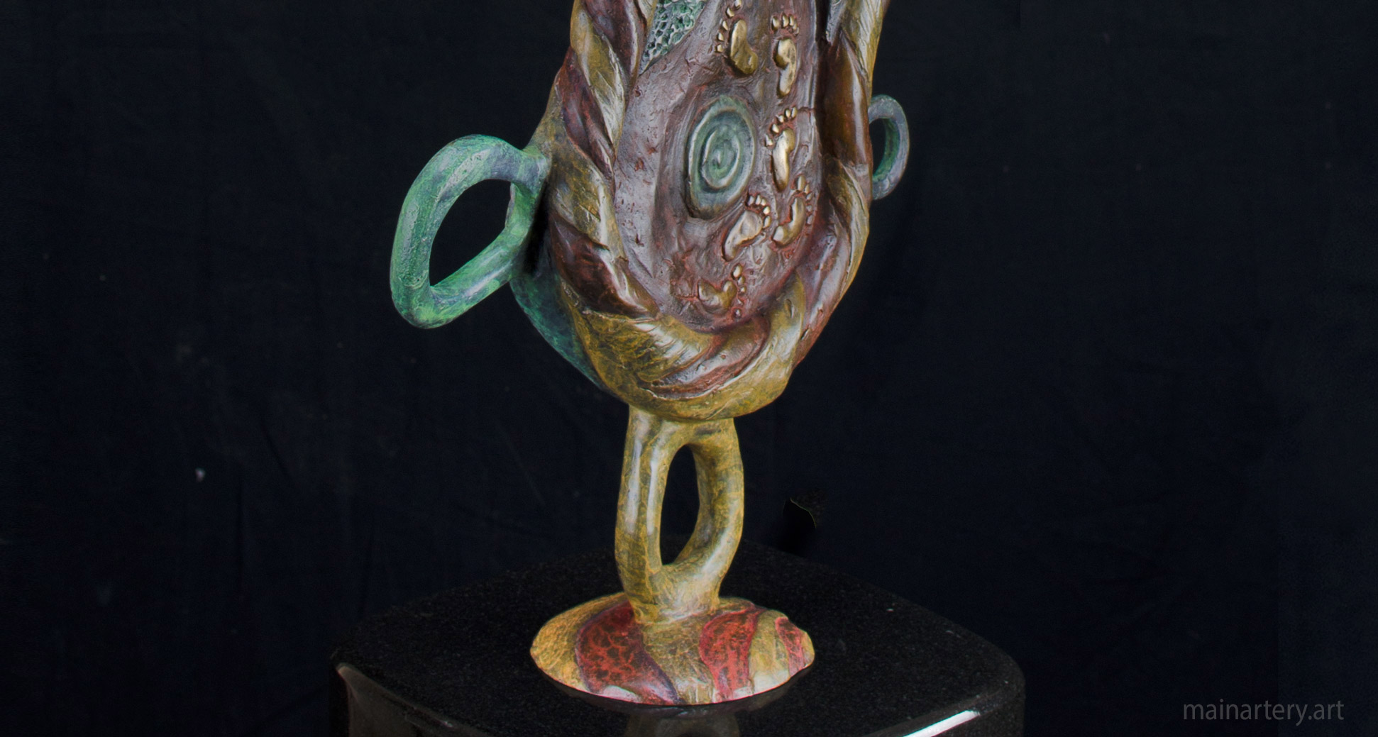 freestanding multi patina contemporary outdoor sculpture image