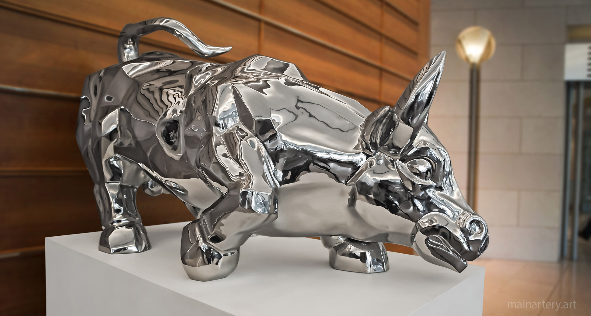 lobby metal modern bull artwork image