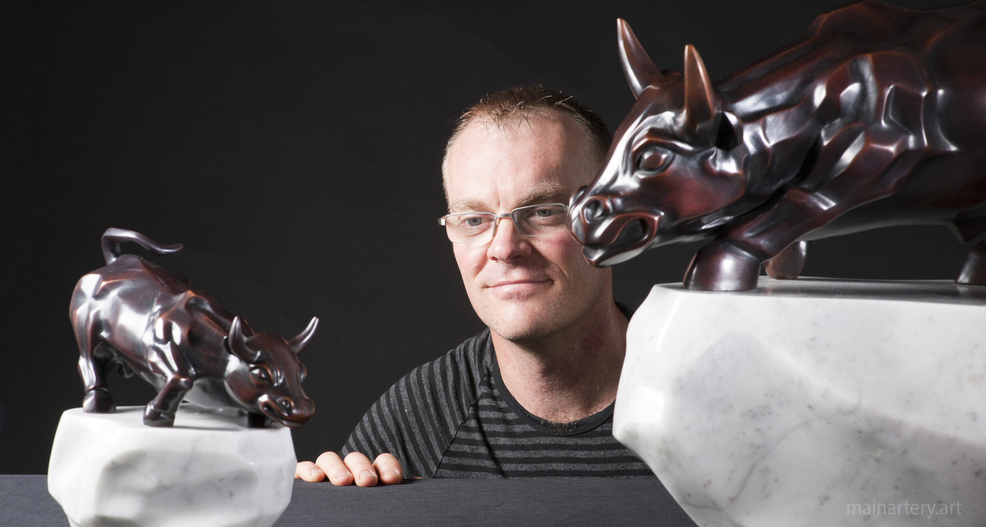 tabletop bronze raging bull sculpture todd stuart image