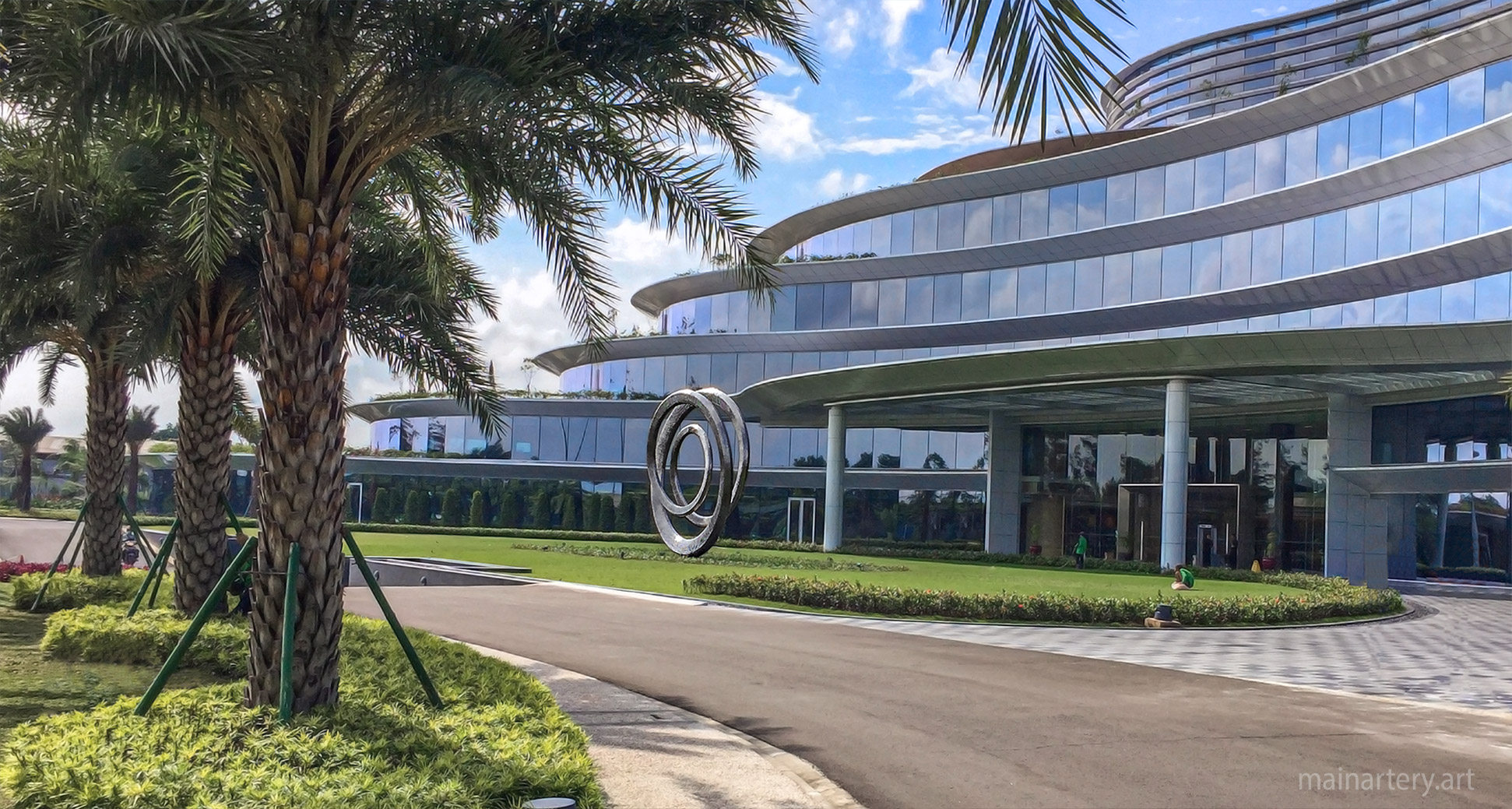 abstract monumental cyclical commercial sculpture image