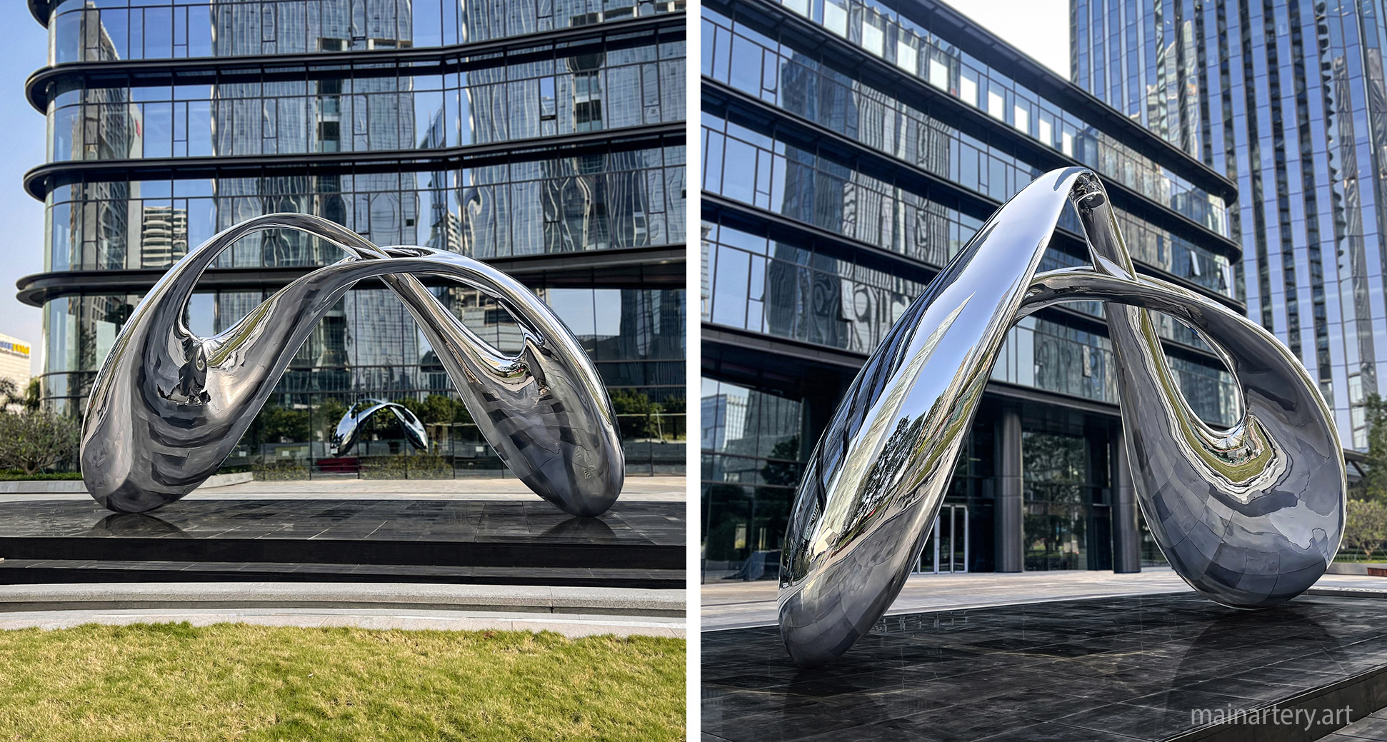 building front enterance contemporary public sculpture image