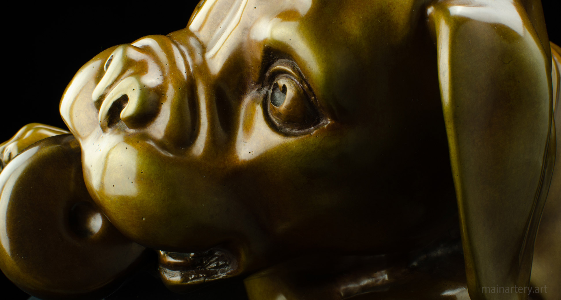 detailed patina dog pet portrait sculpture image