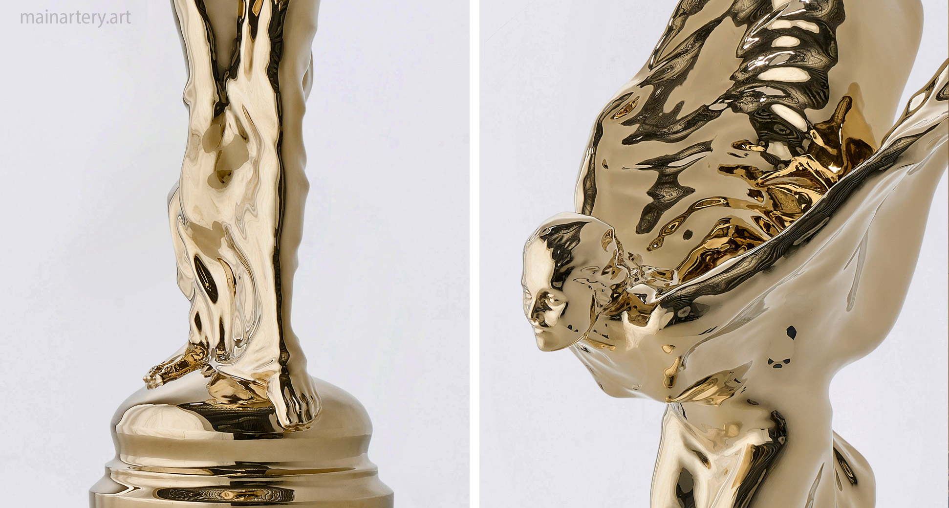 detailed polished bronze modern sculpture image