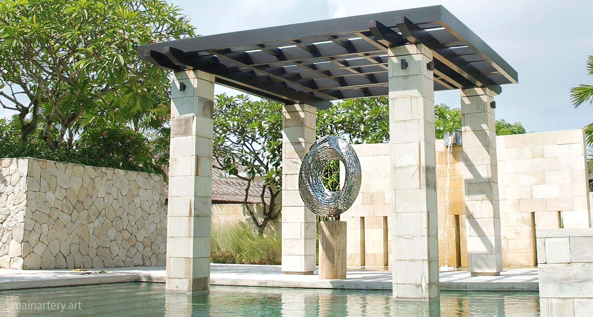 entrance metal modern outdoor sculpture image