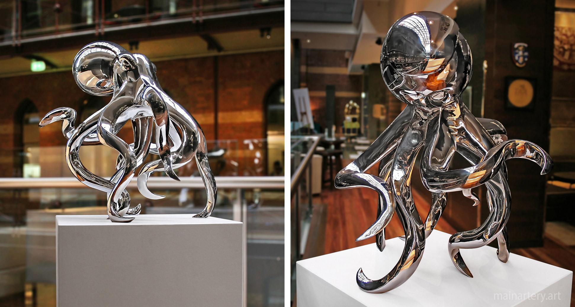 freestanding metal octopus interior artwork image