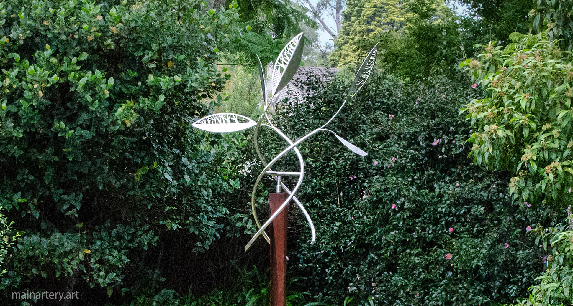 large corten steel abstract kinetic art image