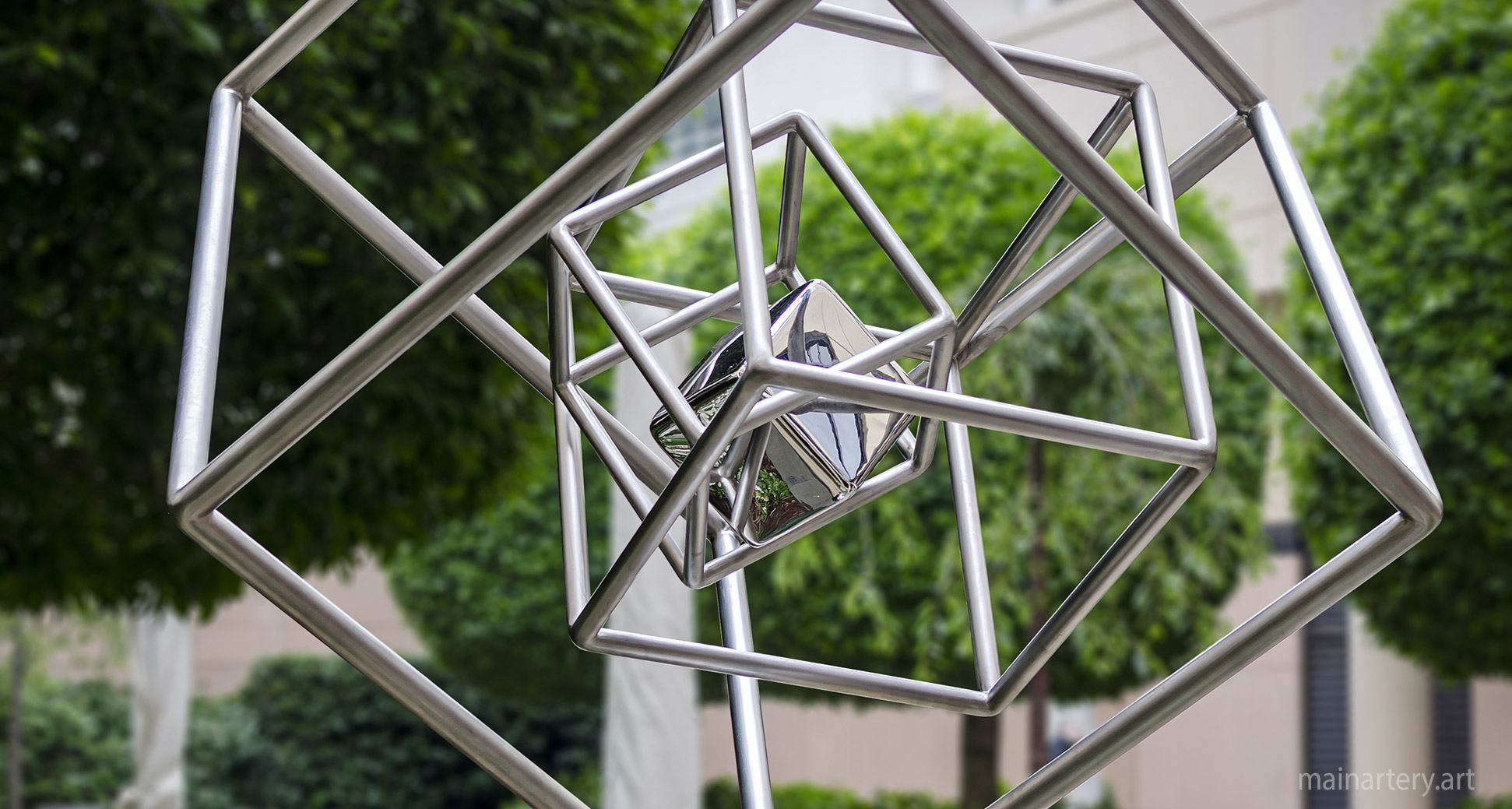 large satin contemporary garden art sculpture image