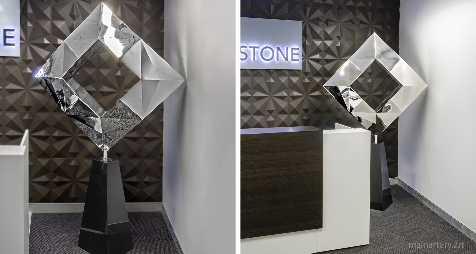 medium polished contemporary interior keystone sculpture image