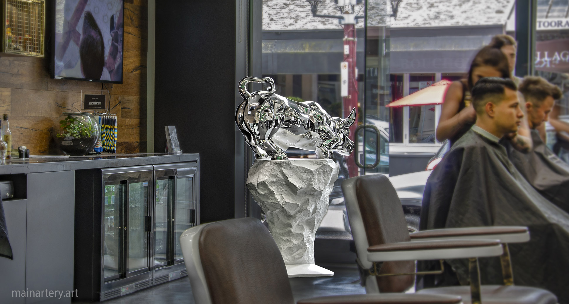 retail space sculpture art rental services image