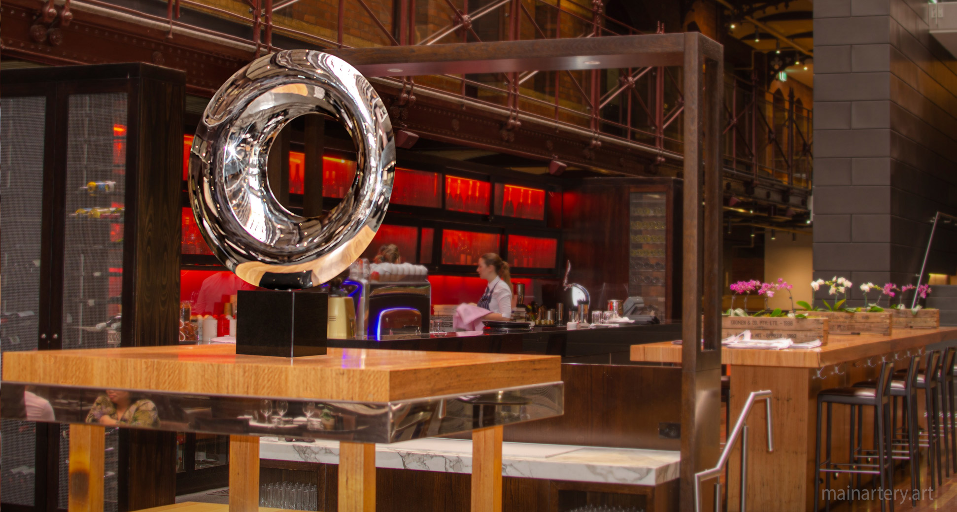 small mirror polished circular luna artwork image