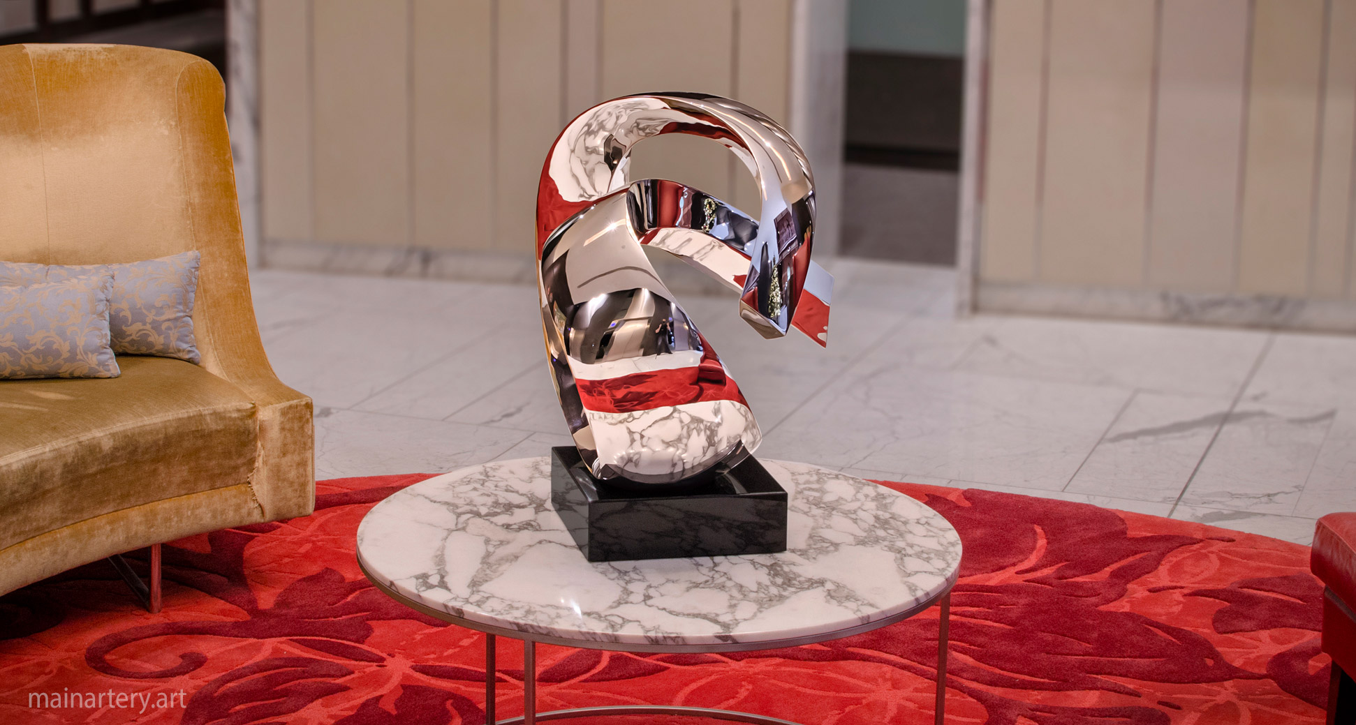 small mirror polished representational interior art image