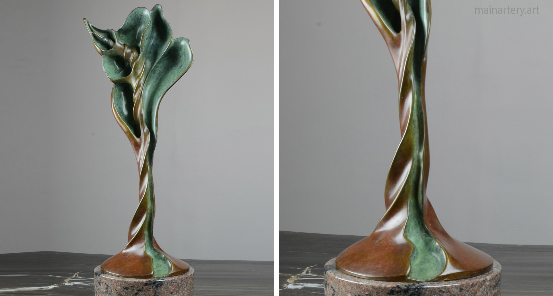 tabletop bronze organic shell sculpture image