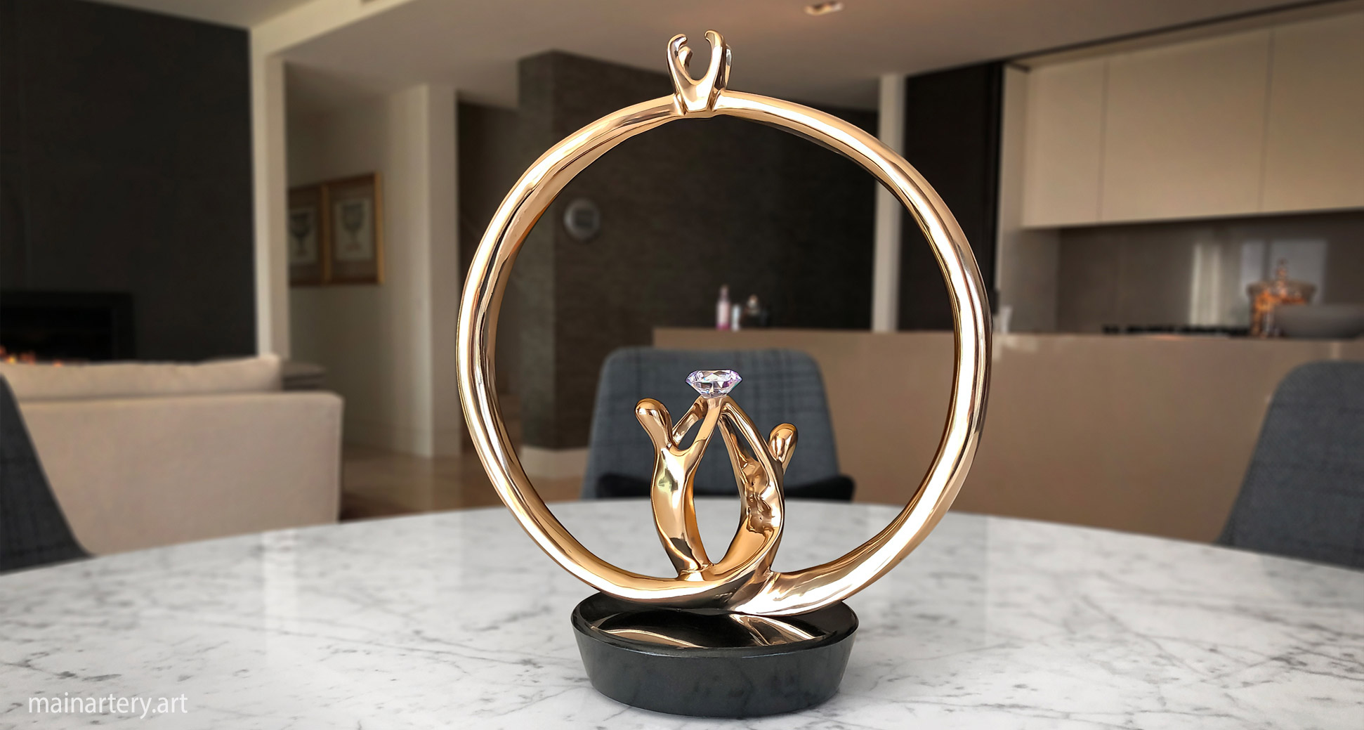 tabletop stainless steel contemporary anniversary art image