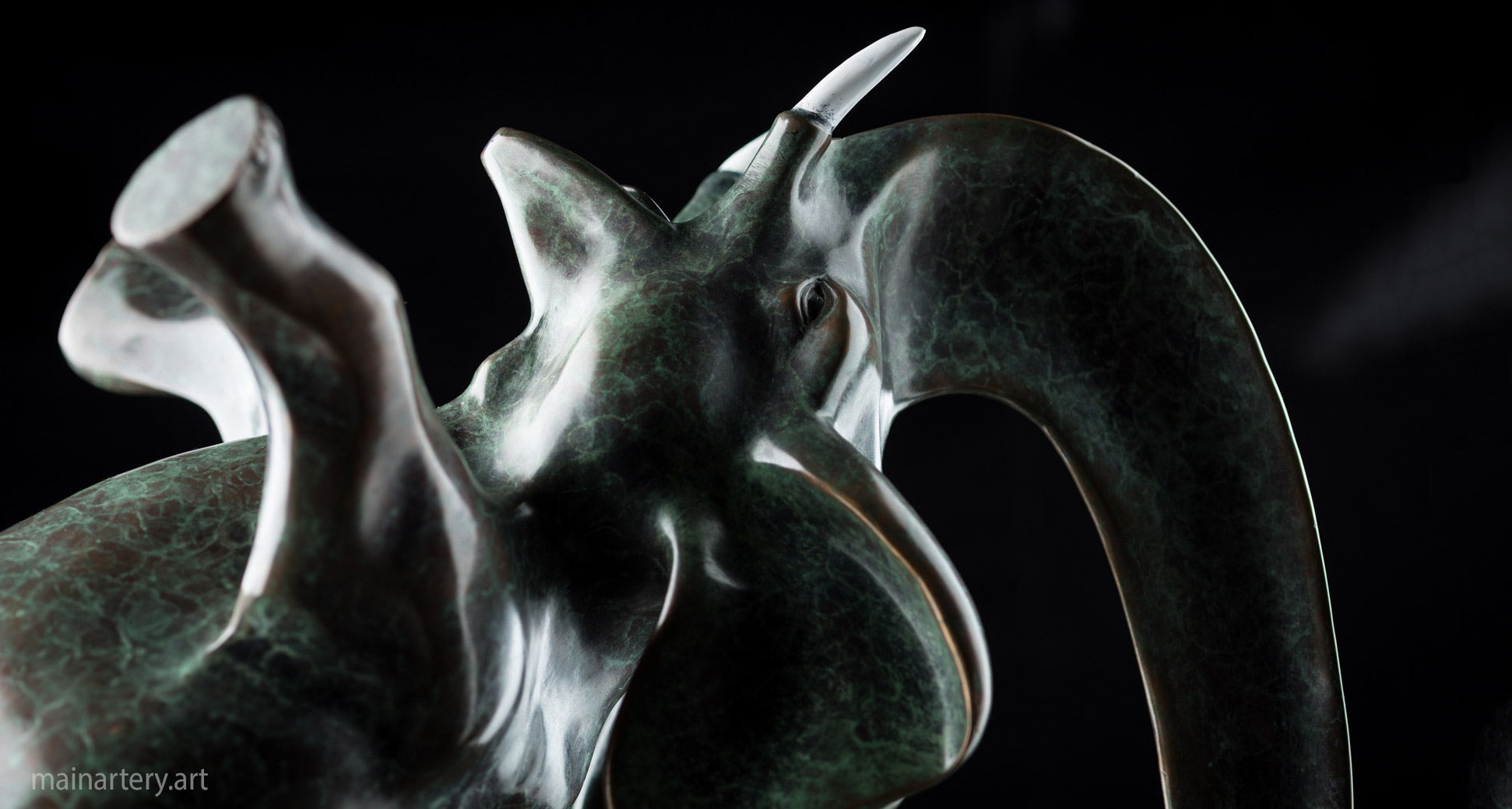 contemporary bronze patina elephant sculpture image