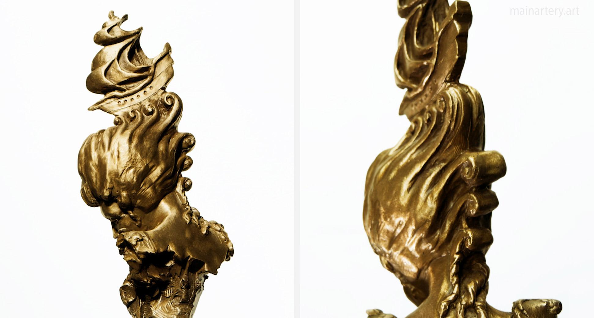 Flotilla Sculpture, image 4, showcasing intricate details and flowing design elements