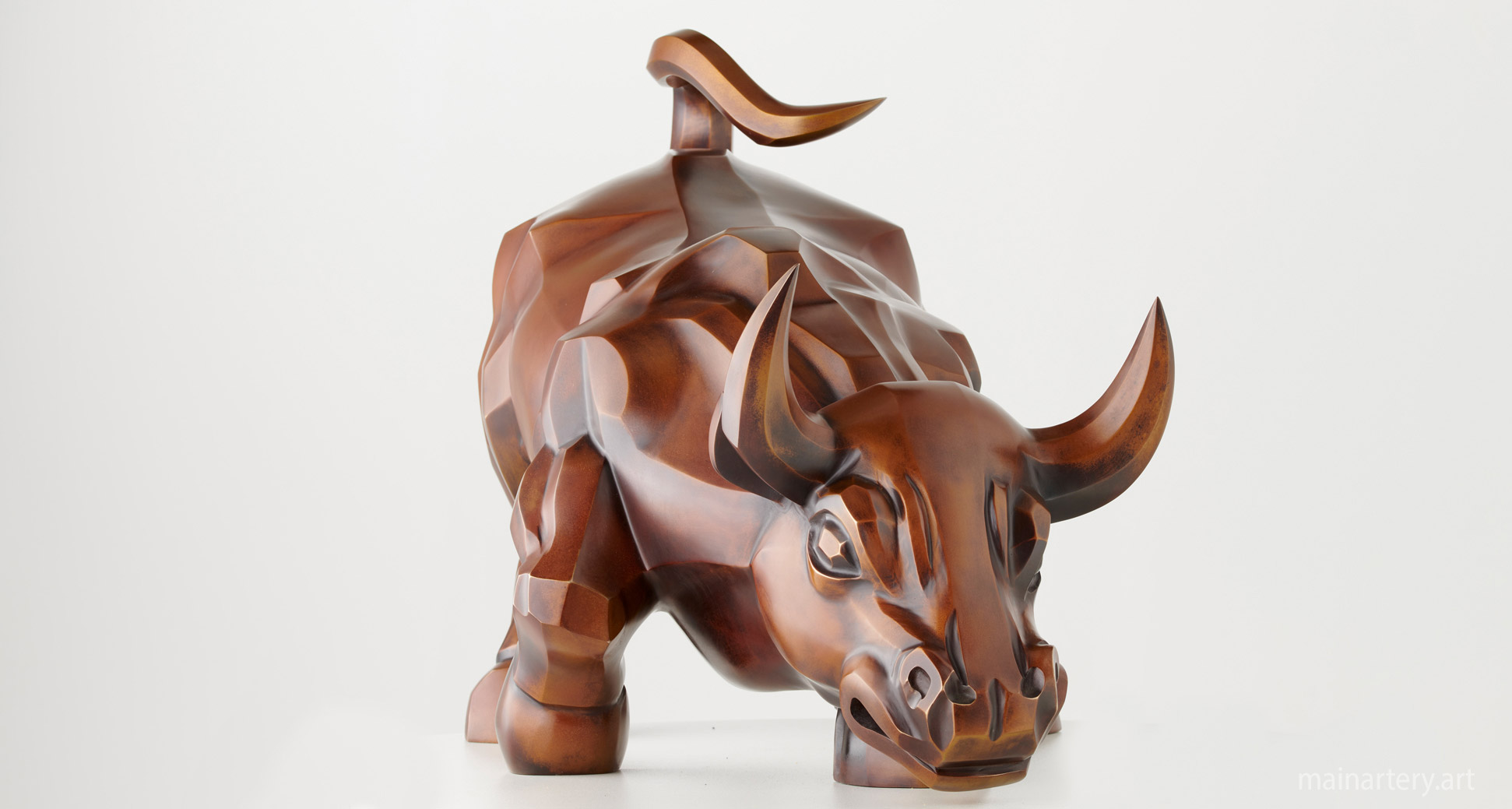 freestanding contemporary bull garden sculpture image