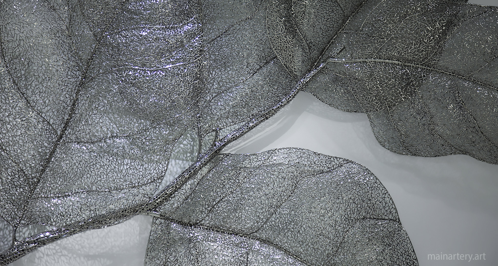 huge coffee leaf metal art sculpture image