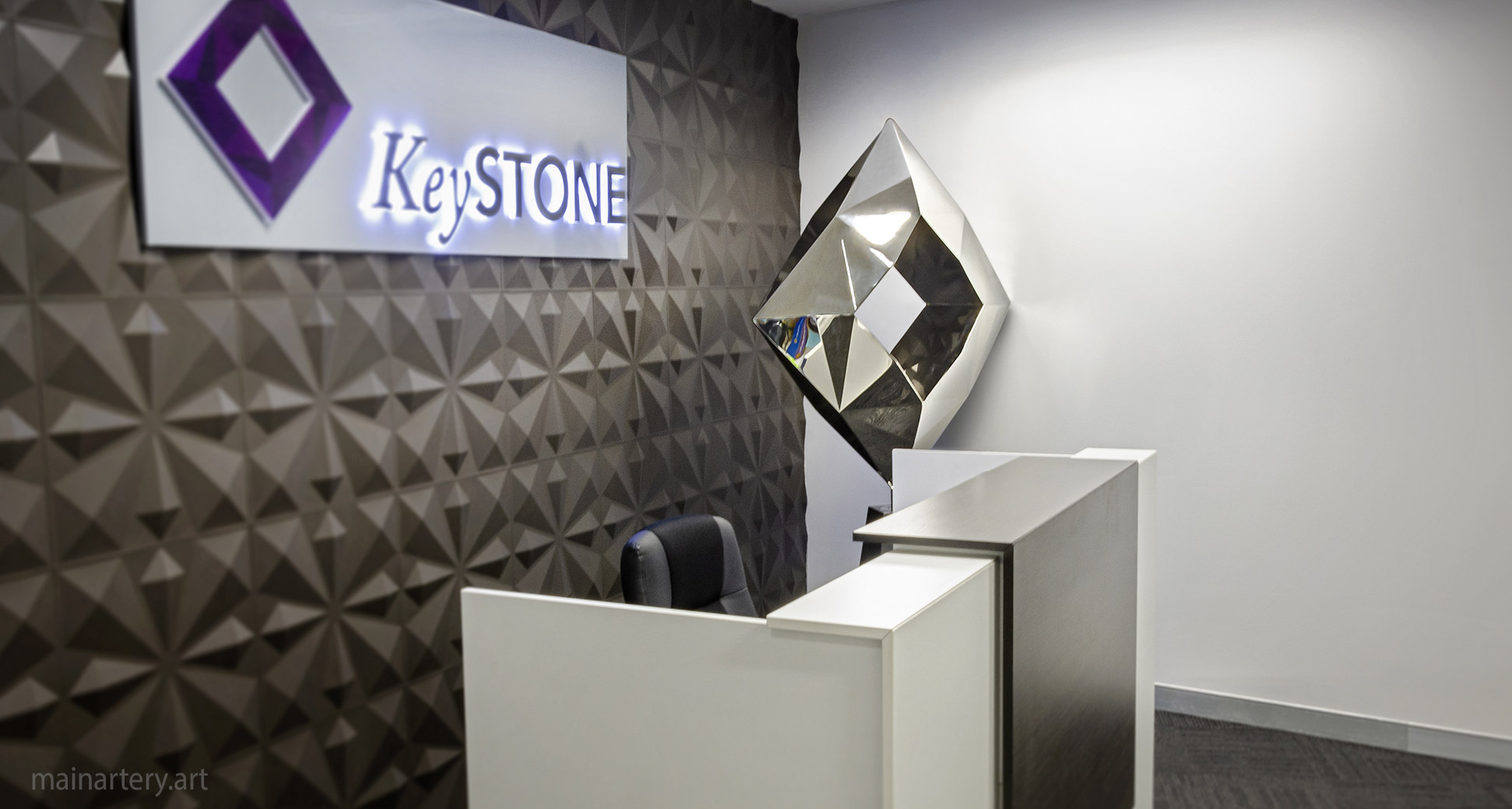 interior mirror polished representational commercial sculpture image