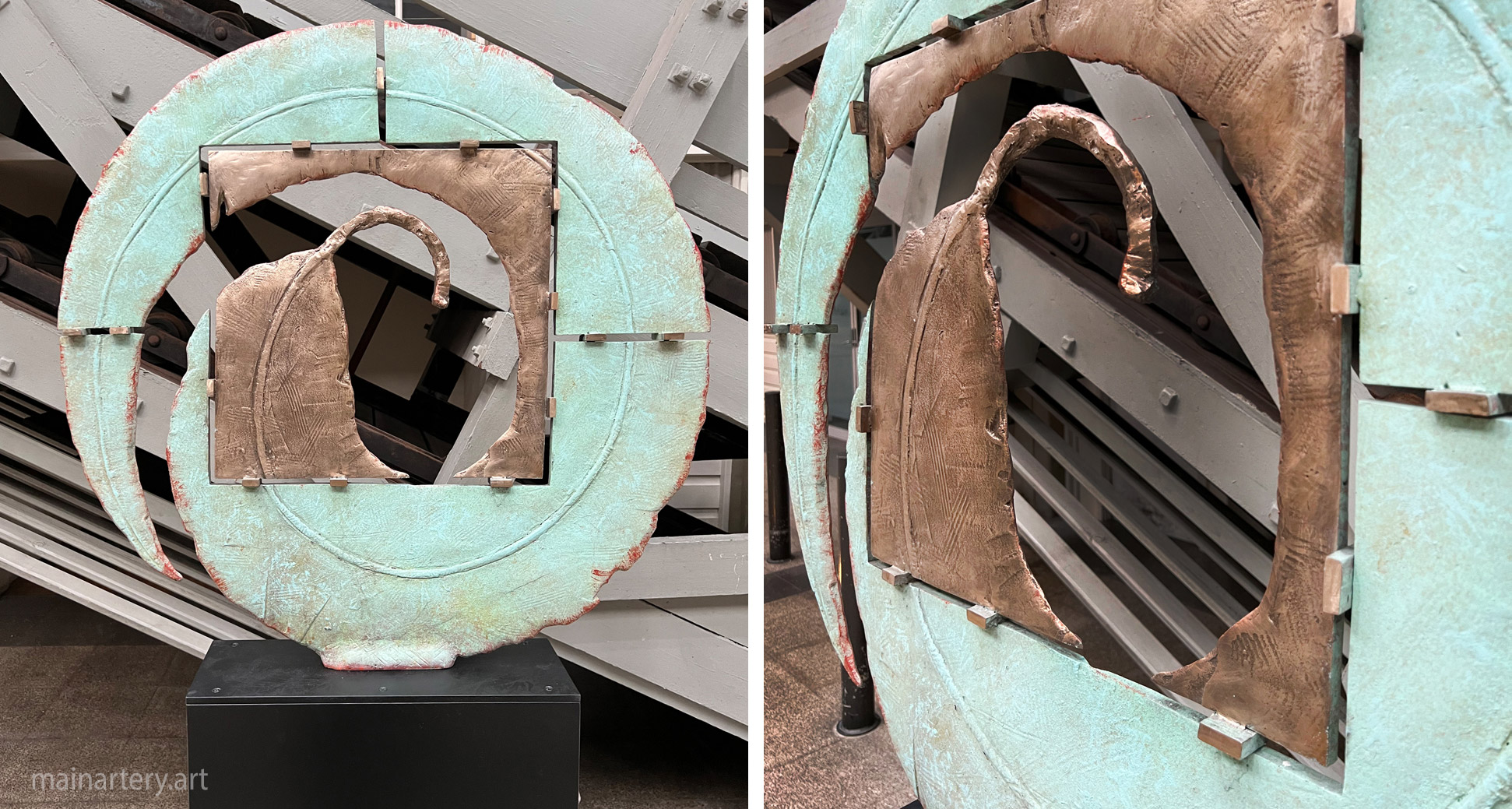 large freestanding gum leaf representational sculpture image