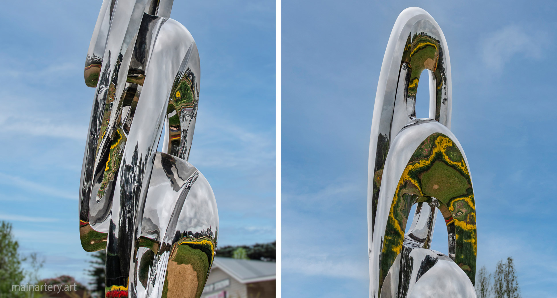 large mirror polished organic outdoor sculpture image