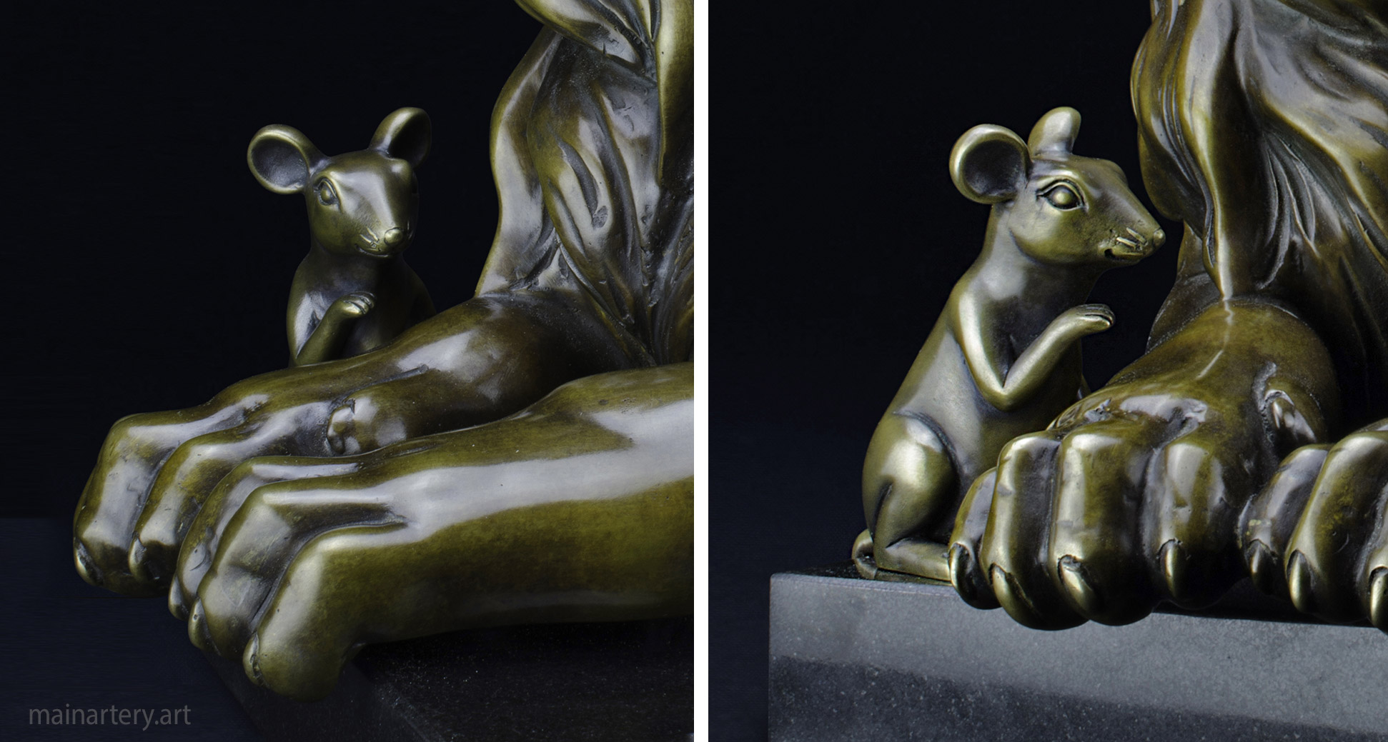 medium metal hiding mouse interior sculpture image