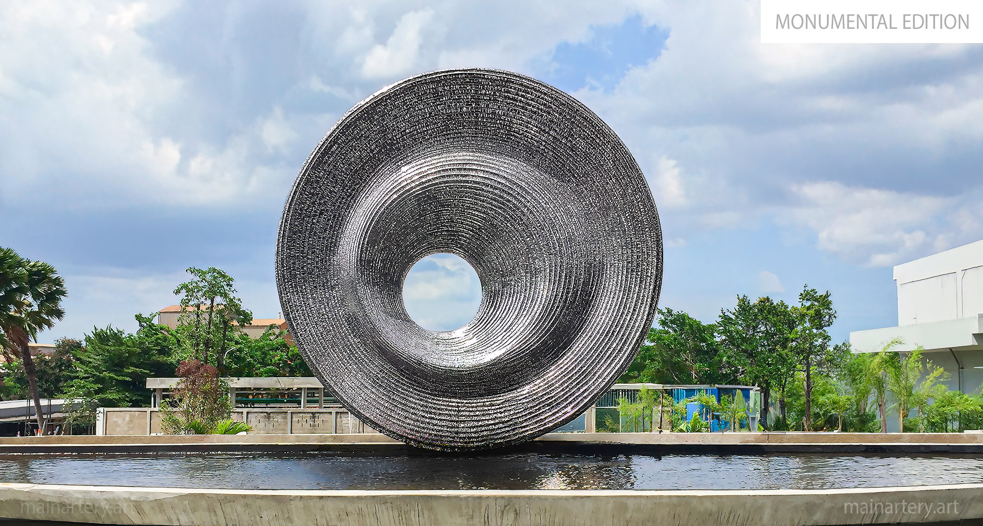 monumental cyclic abstract public sculpture art image
