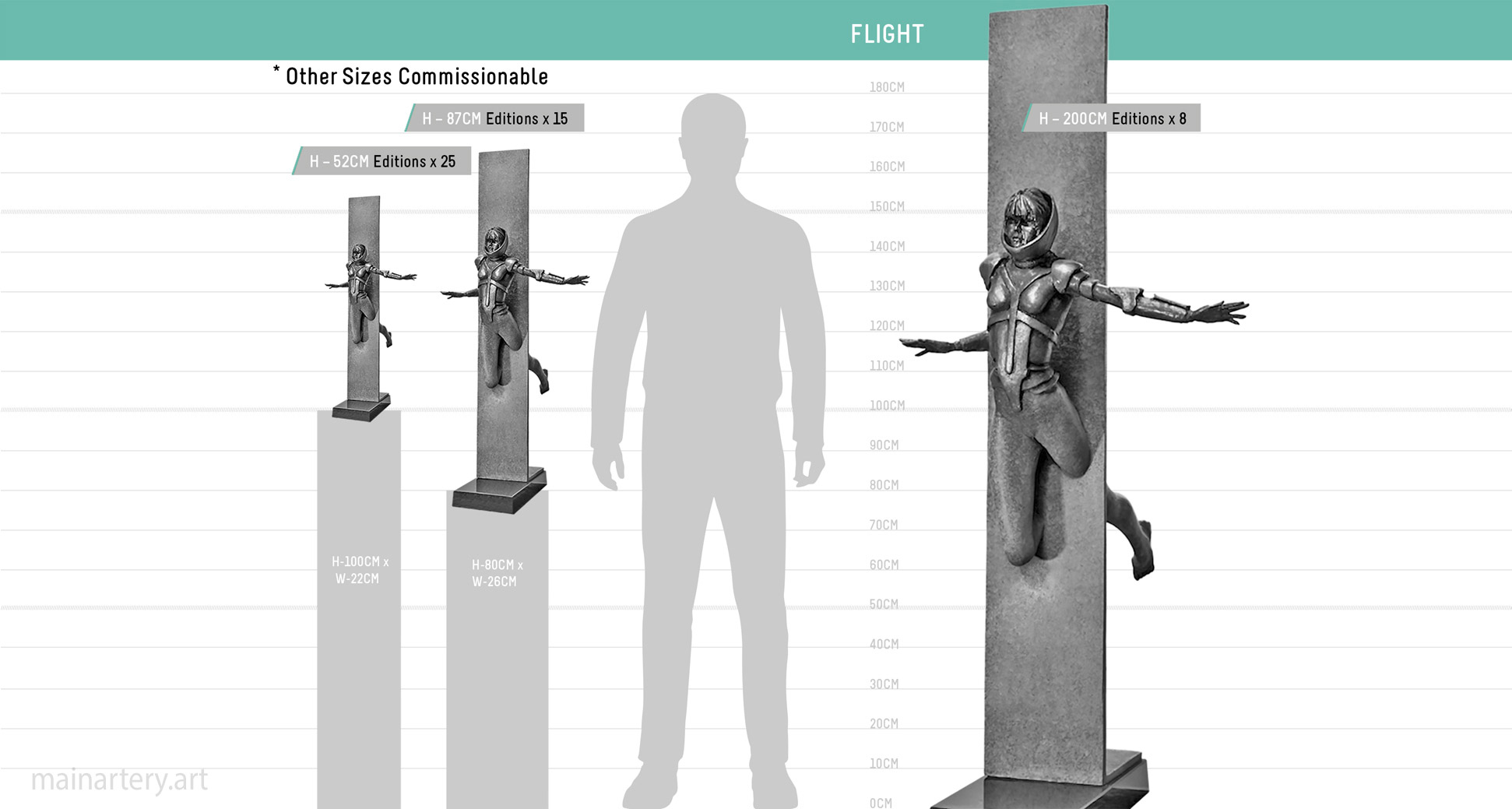 Scale Diagram of Flight Sculpture, showcasing proportions and design details