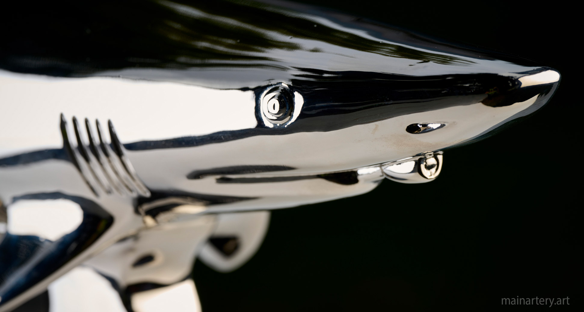 tabletop polished shark tommy gun artwork image