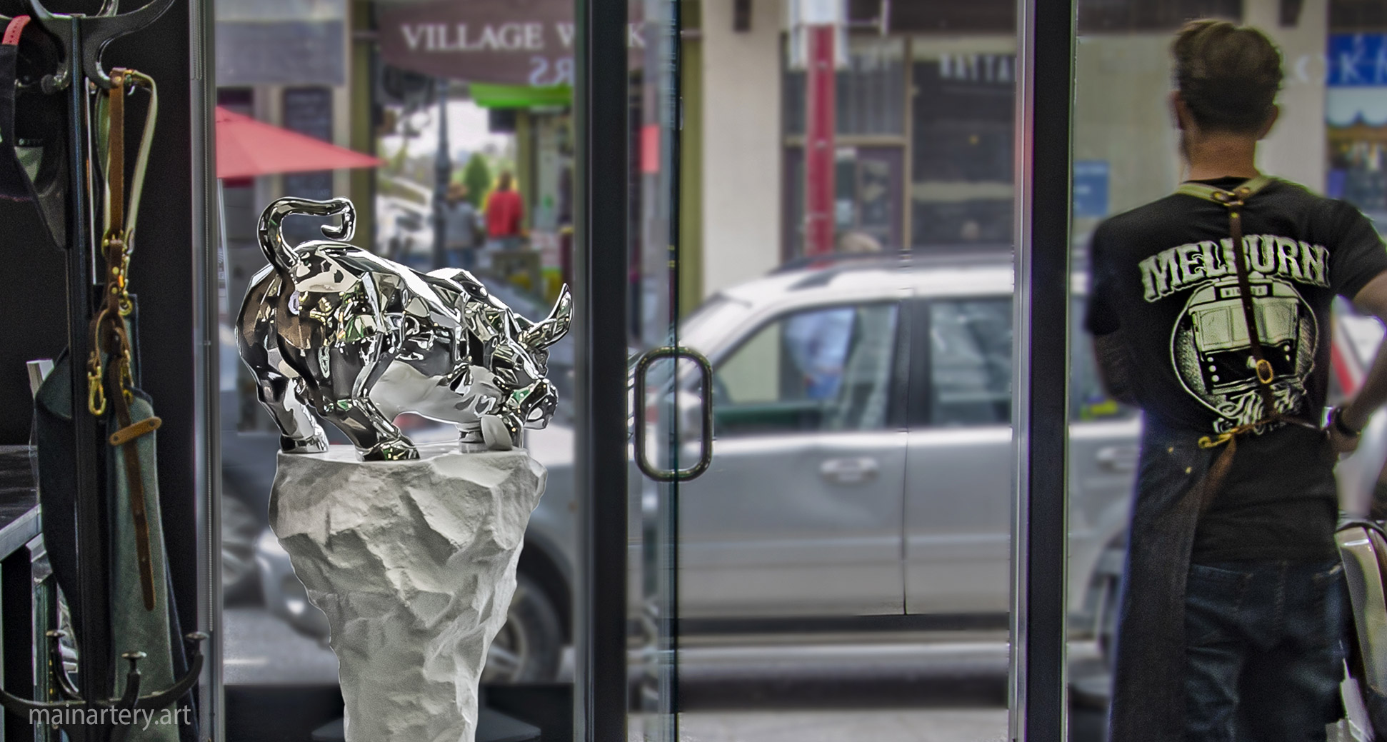 barber shop lease hire branding sculpture image