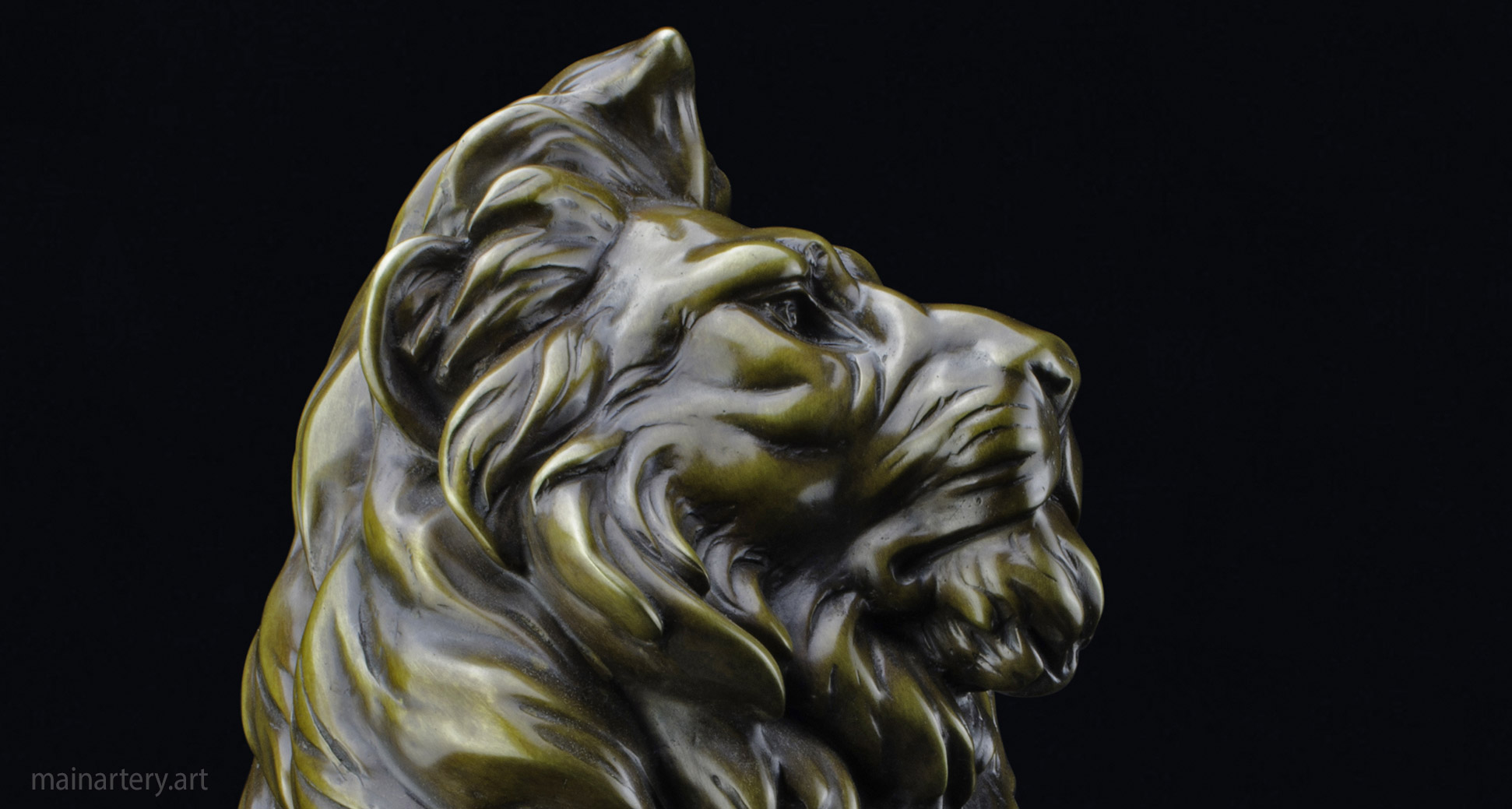 bronze contemporary proud lion sculpture image
