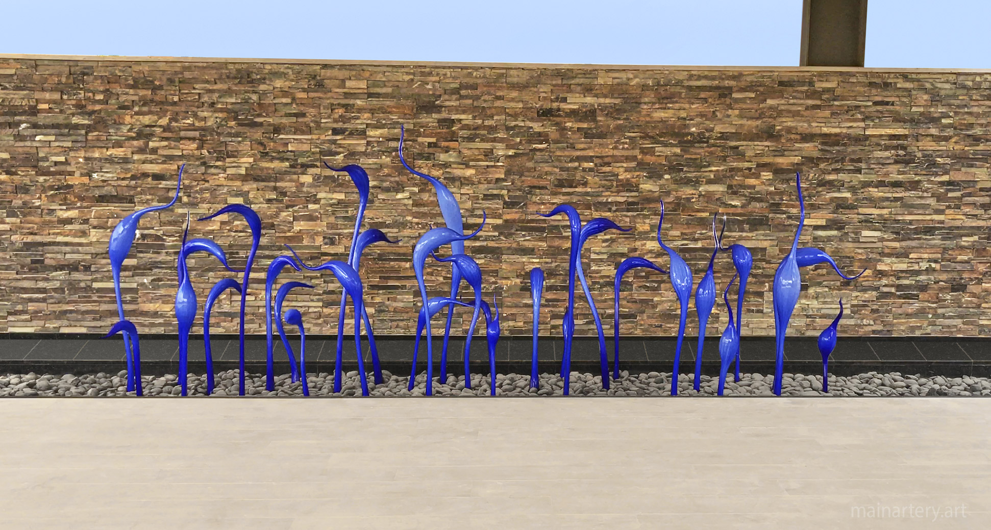 cerulean blue birds of paradise sculpture image