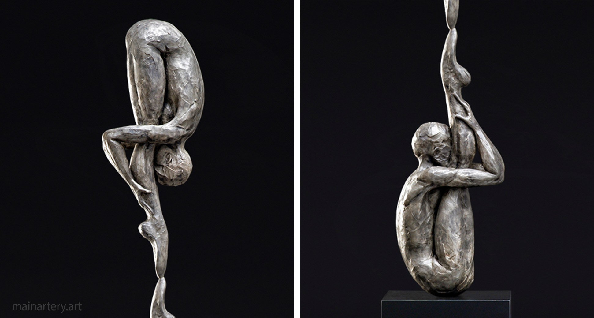 duality figurative ballet dance metal sculpture image