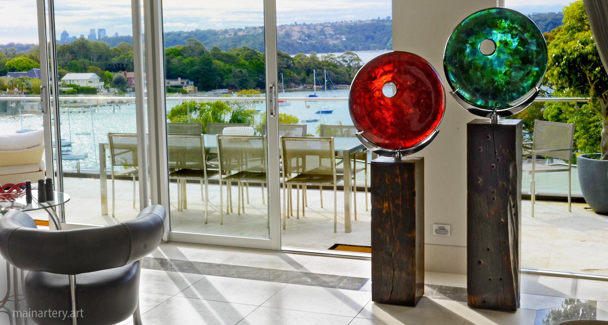 entrance fiberglass sunrise sunset spherical sculptures image