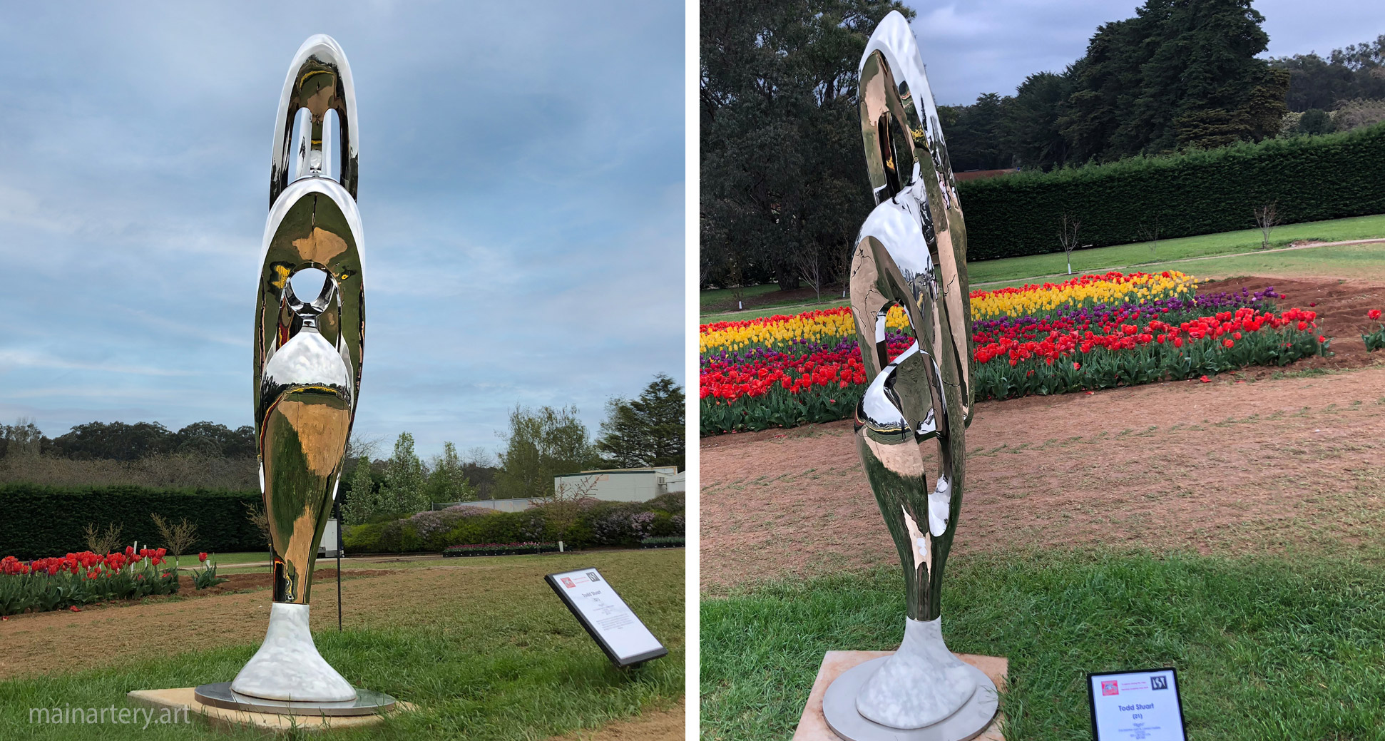 freestanding stainless steel abstract estate art image