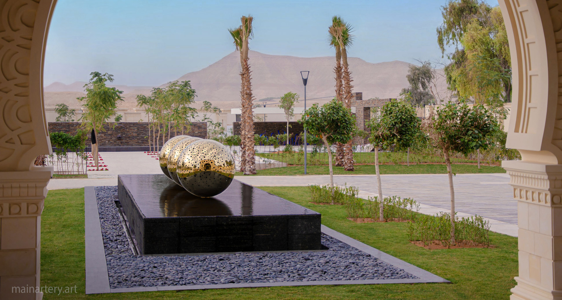 large gold titanium abstract estate sculpture image