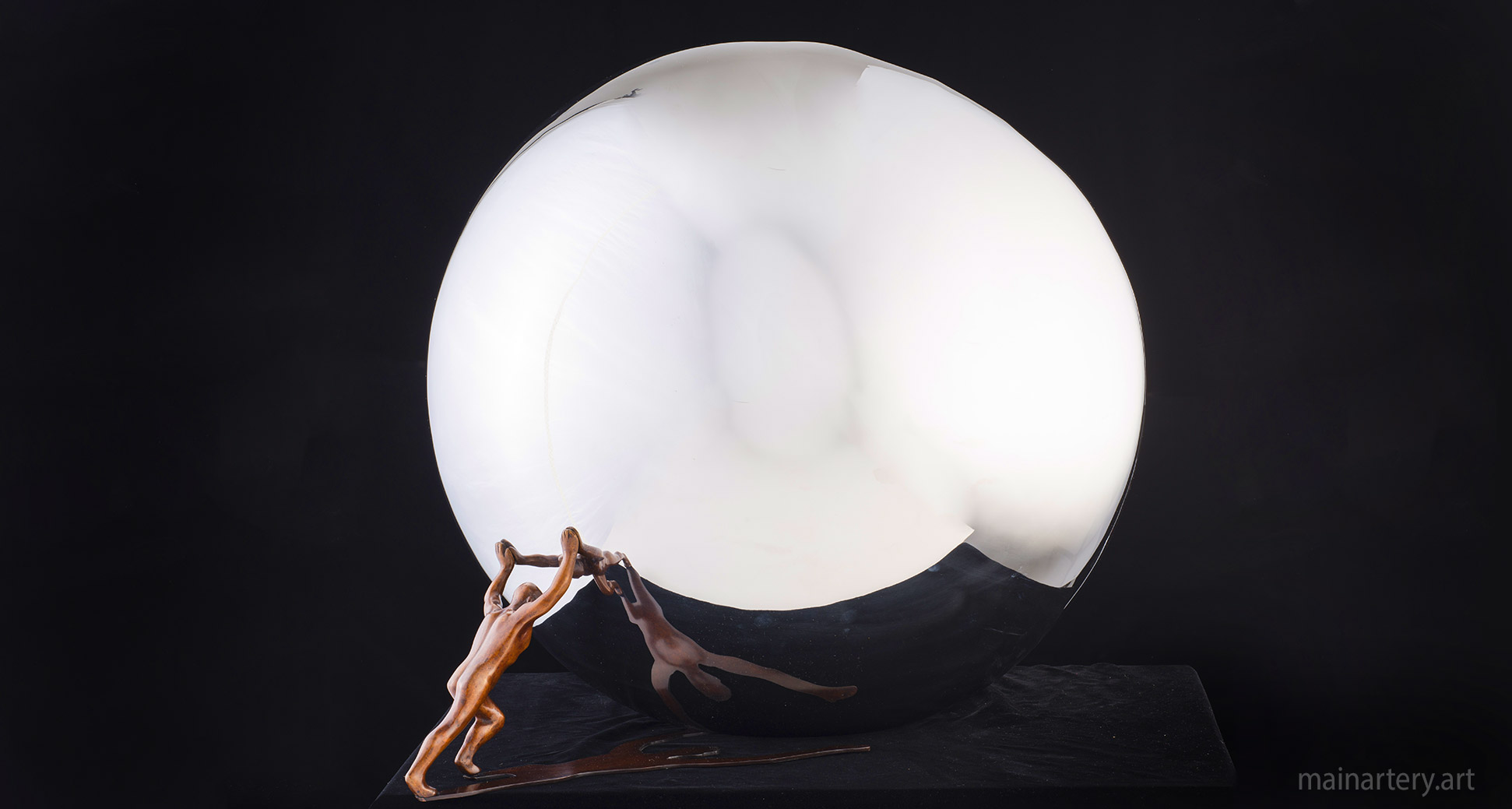 medium mirror polished representational spherical art image