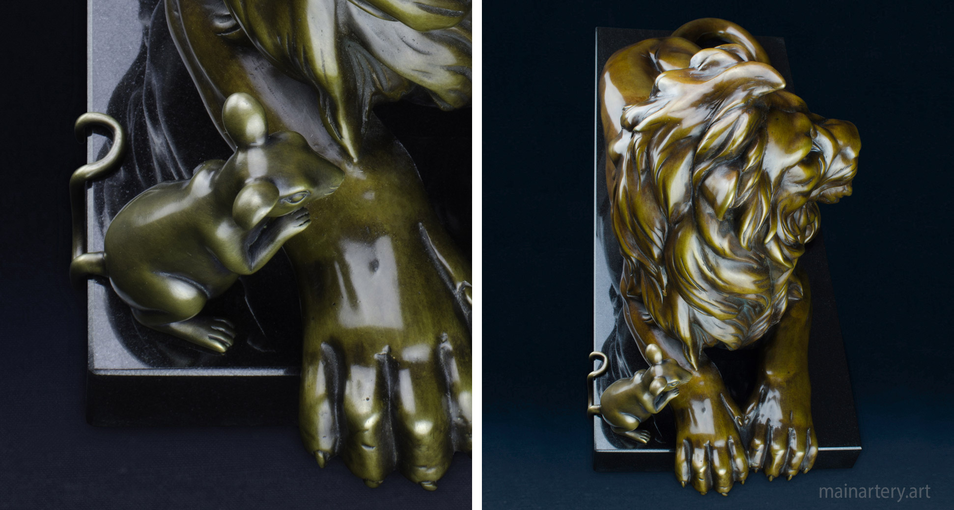 metal mouse lion interior art image