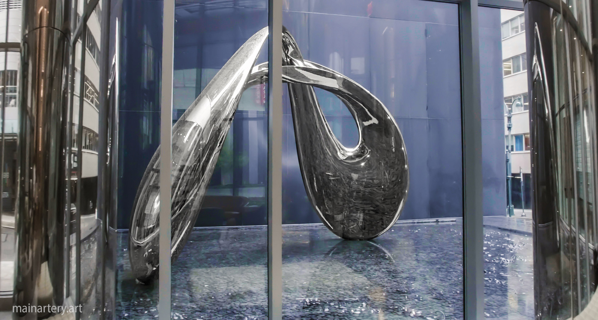 new york building facade polished contemporary public art image